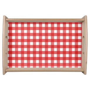 Red and white gingham serving tray