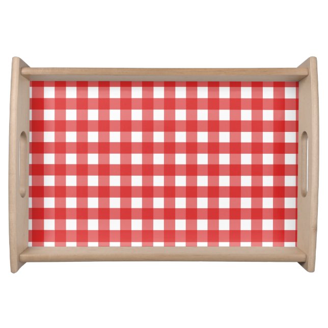 Red and white gingham serving tray (Front)