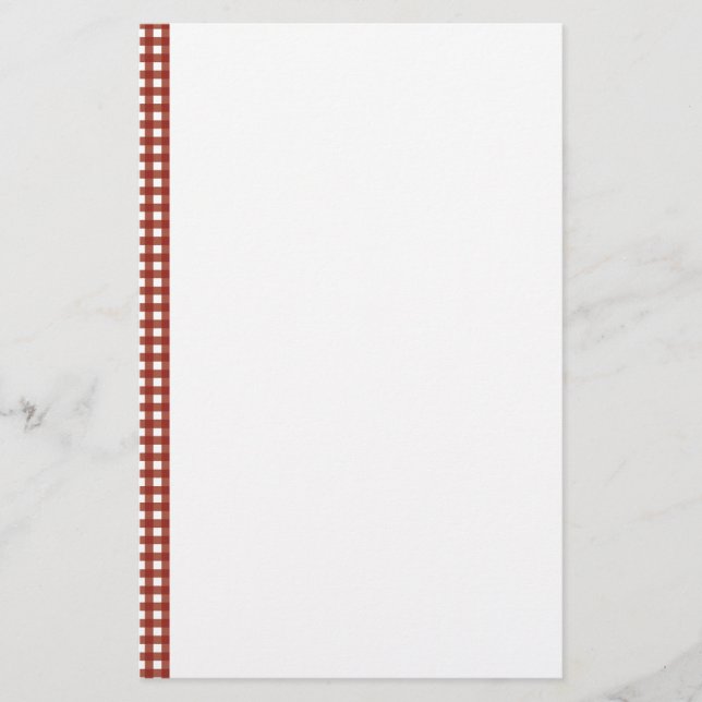 Red and White Gingham Stationery (Front)
