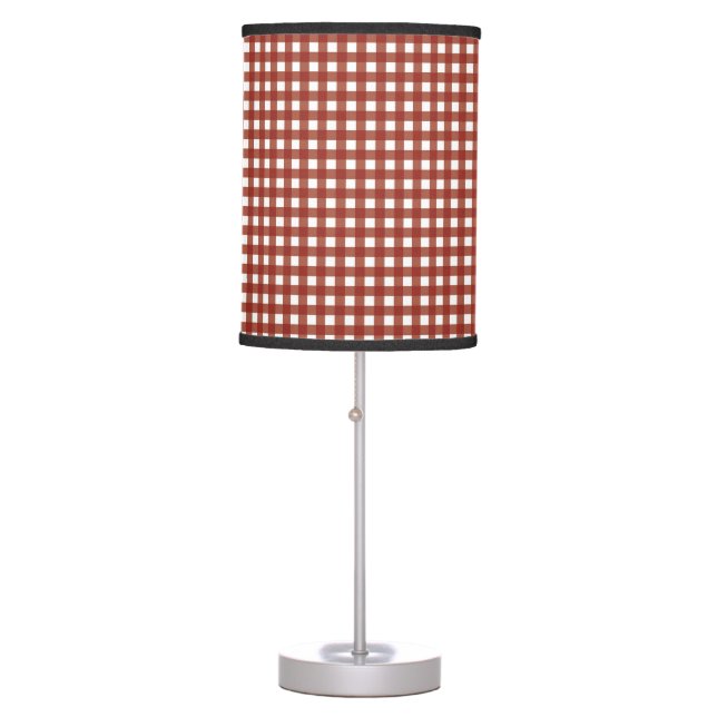 Red and White Gingham Table Lamp (Front)