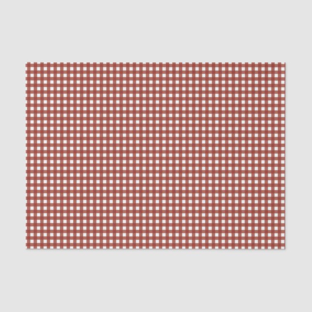 Red and White Gingham Tissue Paper (Front)