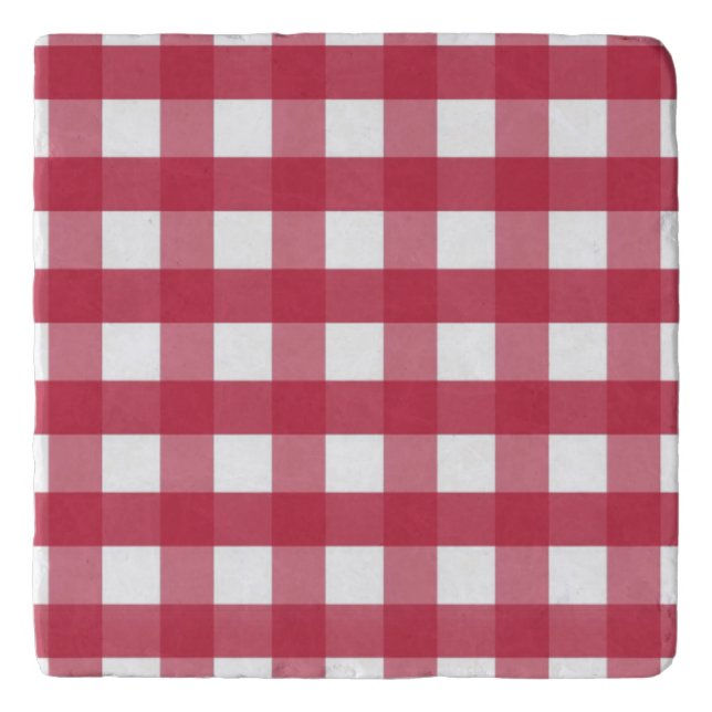 Red and White Gingham Trivet (Front)