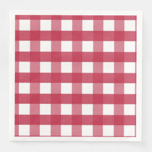 Red and White Gingham Trivet Paper Dinner Napkins
