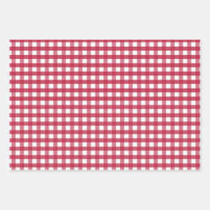 Red and White Gingham Trivet Wrapping Paper Sheets