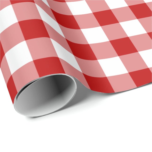 Red and White Gingham Wrapping Paper (Roll Corner)