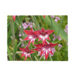 Red and White Gladiolas Summer Botanical Doormat