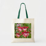Red and White Gladiolas Summer Botanical Tote Bag