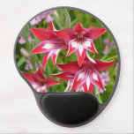 Red and White Gladiolas Summer Garden Gel Mouse Pad