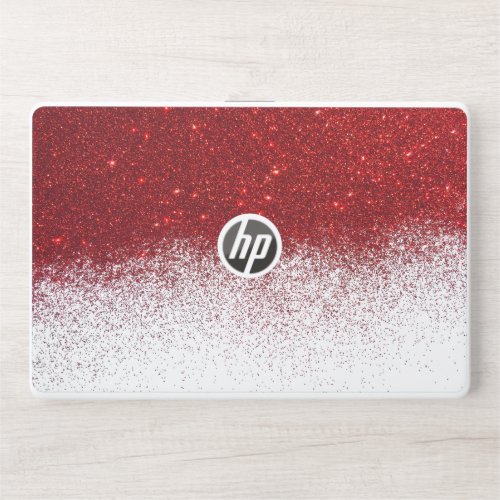 Red and White Glitter HP Laptop skin 15t15z