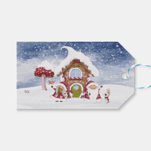 Red and White Gnome for the Holidays Christmas Gift Tags
