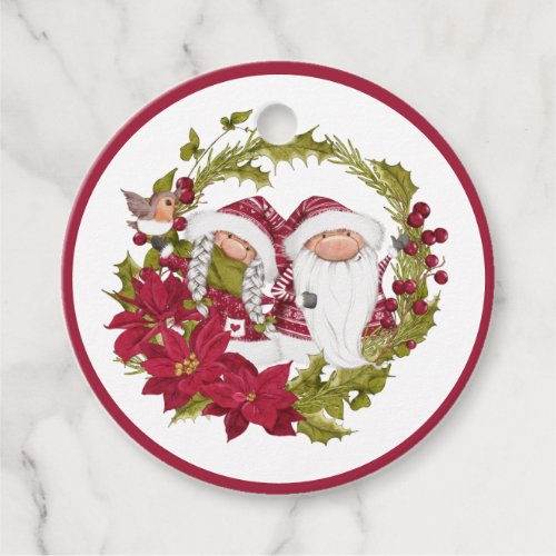 Red and White Gnome for the Holidays Favor Tags