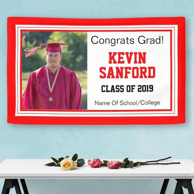 Red and White Grad One Photo Banner (Creator Uploaded)