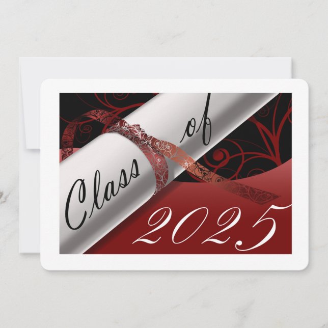 Red and White Graduation Announcement (Front)