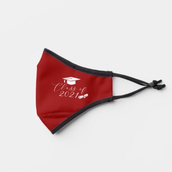 Red And White Graduation Class Of 2021 Premium Face Mask by thepixelprojekt at Zazzle
