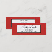 Red and White Graduation Insert Name Card (Front/Back)