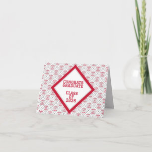 Red and White Graduation Note Cards 2026