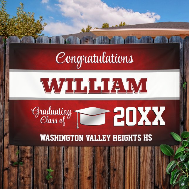Red and White Graduation Party Banner (Creator Uploaded)