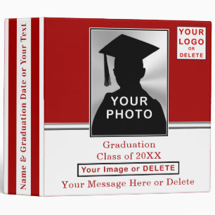 Red and White Graduation Photo Album Binder