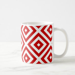Red and White Granny Squares Coffee Mug