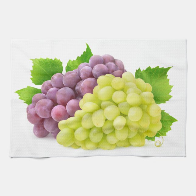 Red and white grapes kitchen towel (Horizontal)