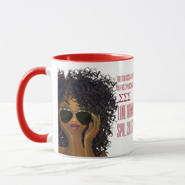 Red and White Greek Sorority Gift Mug (Left)