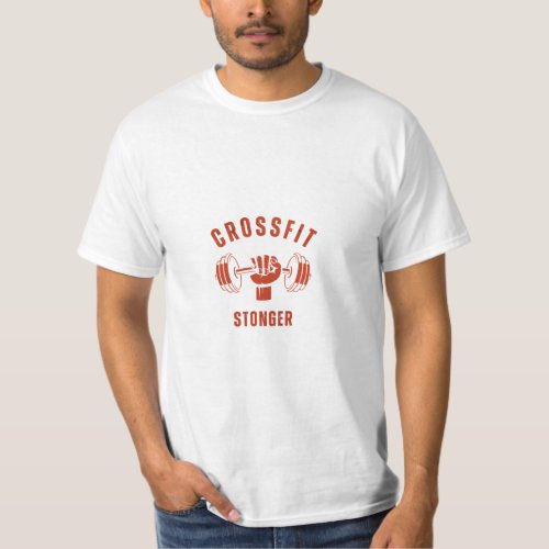 Red and white grunge fitness T_Shirt