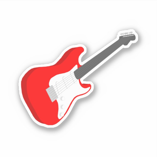 Red and white guitar sticker (Front)