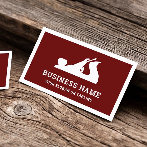 Red and White Hand Plane Handyman Carpenter Business Card