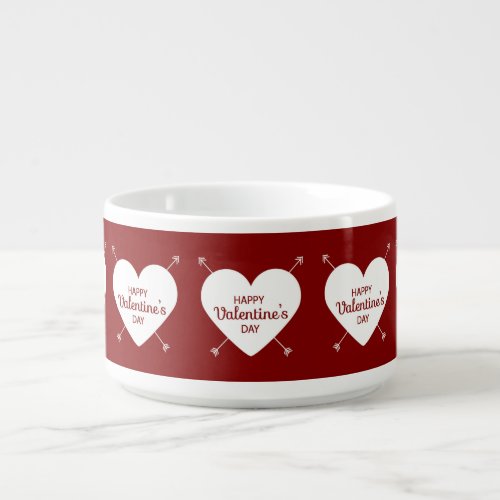 Red And White Happy Valentine's Day Heart Bowl