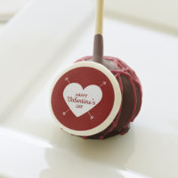 Red And White Happy Valentine's Day Heart Cake Pops