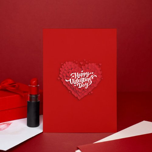 Red and white Happy Valentines Day Invitation