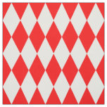 Red and White Harlequin Diamonds Checkers Design  Fabric