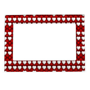 Red And White Heart Pattern Magnetic Frame