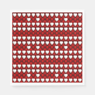 Red And White Heart Pattern Napkins