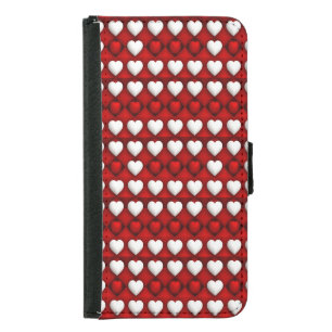 Red And White Heart Pattern Samsung Galaxy S5 Wallet Case