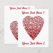 Red and White Heart. Patterned Heart Design. (Front/Back)