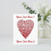 Red and White Heart. Patterned Heart Design. (Standing Front)