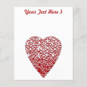 Red and White Heart. Patterned Heart Design. (Back)