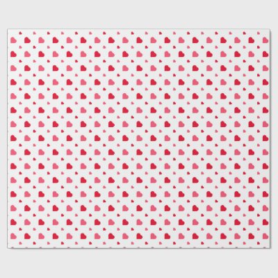 Red and white Heart Valentine’s Day  Wrapping Paper