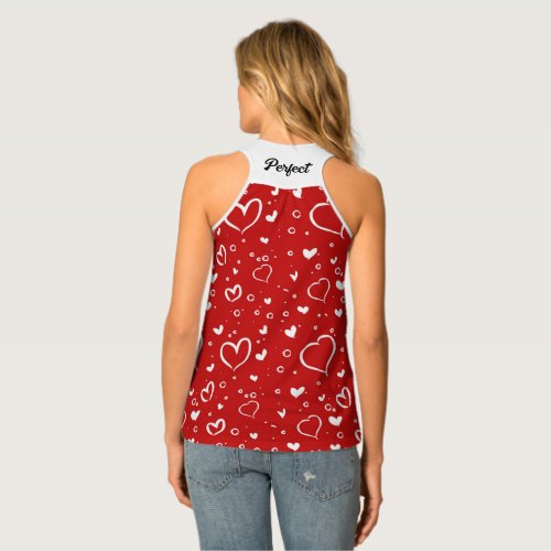 red and white hearted tank top