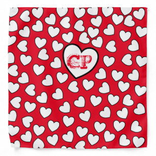 Red and White Hearts Bandana
