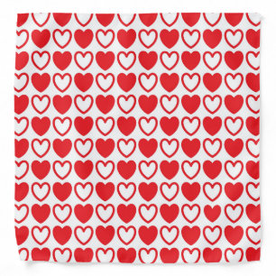 Red and White Hearts Bandana