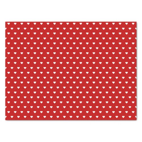 Red and White Hearts  Custom Tissue Paper