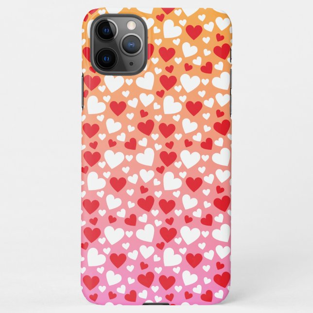 Red and White Hearts Pattern Phone Case (Back)