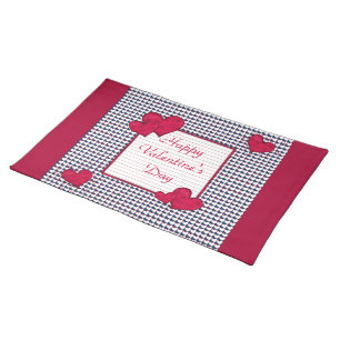 Red and White Hearts Valentine's Day Placemat