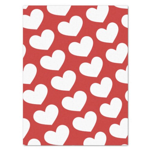 Red and White Hearts Valentines Day Tissue Paper