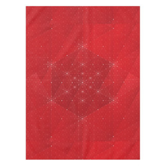 Red and White Hexagon Geometric Pattern Tablecloth