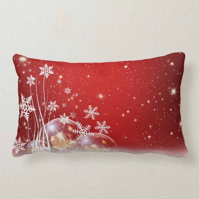 Red and White Holiday Christmas Bauble Design Pillows