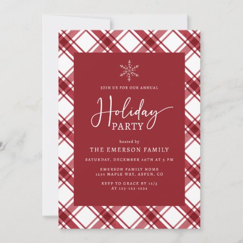 Red and White Holiday Party Invitation