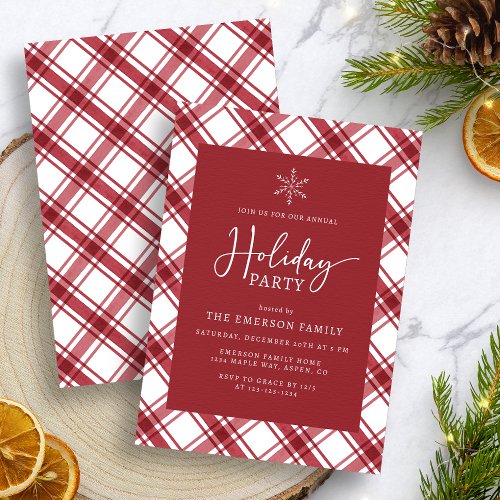 Red and White Holiday Party Invitation